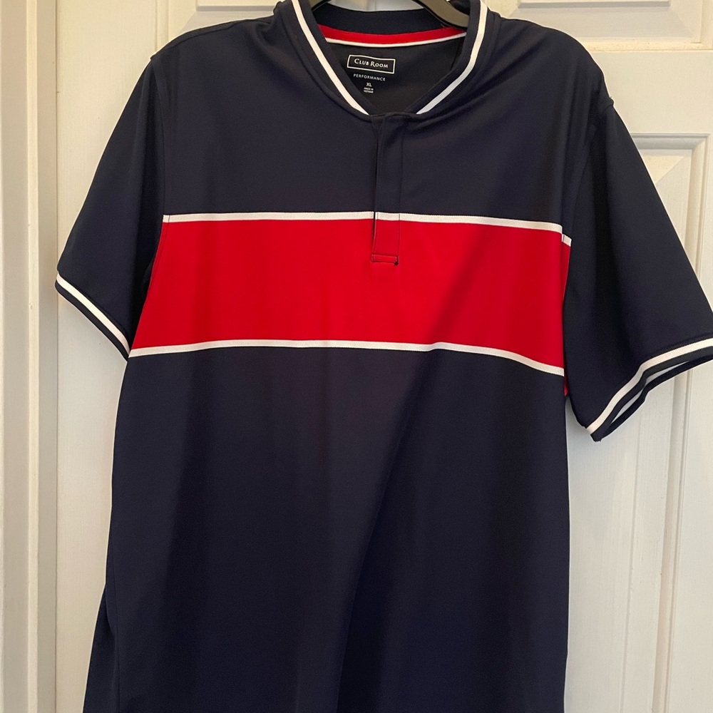 Club Room Men's Polo Shirt in Navy and Red